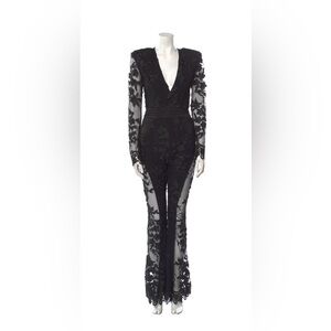 Zhivago Black Sheer Lace Jumpsuit